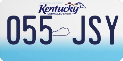 KY license plate 055JSY