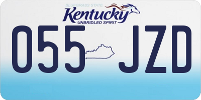 KY license plate 055JZD