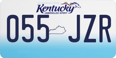 KY license plate 055JZR