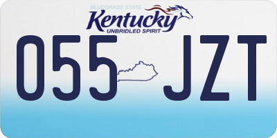 KY license plate 055JZT