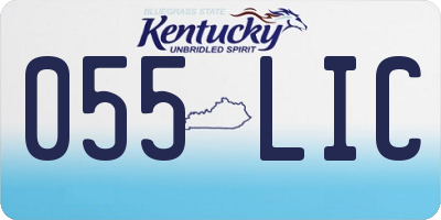 KY license plate 055LIC