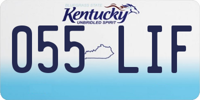 KY license plate 055LIF