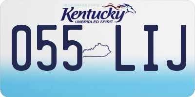 KY license plate 055LIJ
