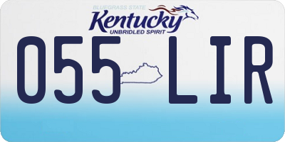 KY license plate 055LIR