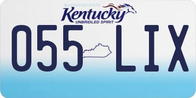 KY license plate 055LIX