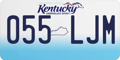 KY license plate 055LJM