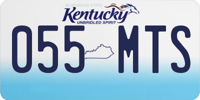 KY license plate 055MTS