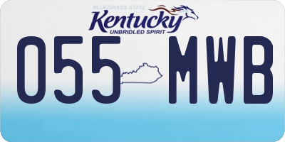 KY license plate 055MWB