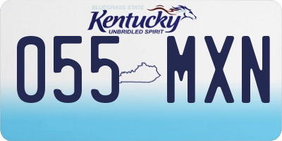 KY license plate 055MXN
