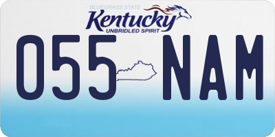 KY license plate 055NAM
