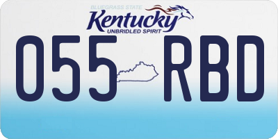 KY license plate 055RBD