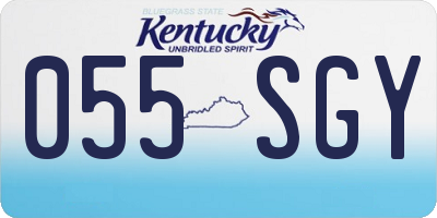 KY license plate 055SGY