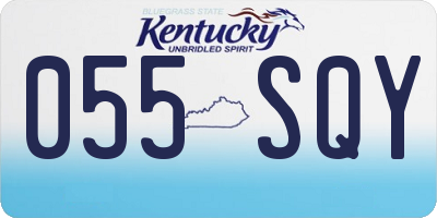 KY license plate 055SQY