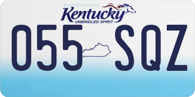 KY license plate 055SQZ