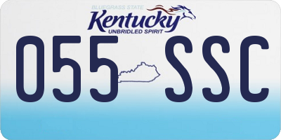 KY license plate 055SSC