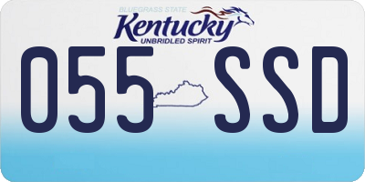 KY license plate 055SSD