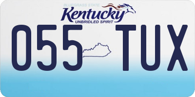 KY license plate 055TUX