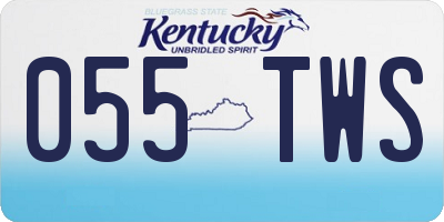 KY license plate 055TWS