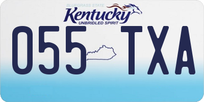 KY license plate 055TXA