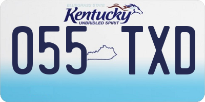 KY license plate 055TXD