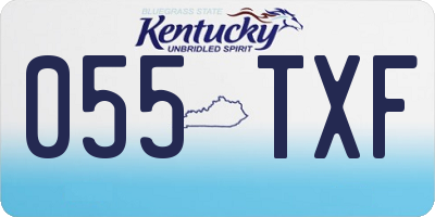KY license plate 055TXF