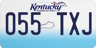 KY license plate 055TXJ