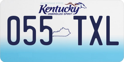 KY license plate 055TXL
