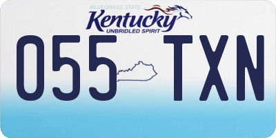 KY license plate 055TXN