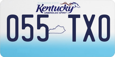 KY license plate 055TXO