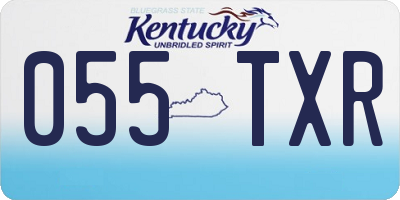 KY license plate 055TXR