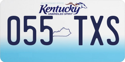 KY license plate 055TXS