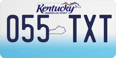 KY license plate 055TXT