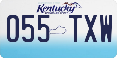 KY license plate 055TXW