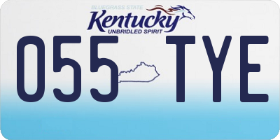 KY license plate 055TYE