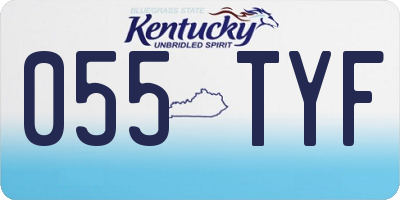 KY license plate 055TYF