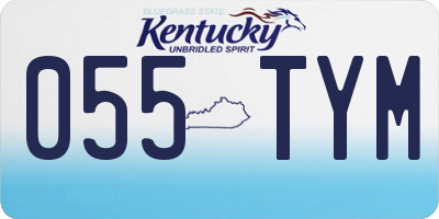 KY license plate 055TYM