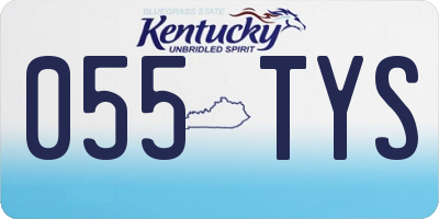 KY license plate 055TYS