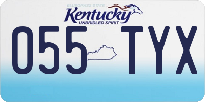 KY license plate 055TYX