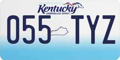 KY license plate 055TYZ