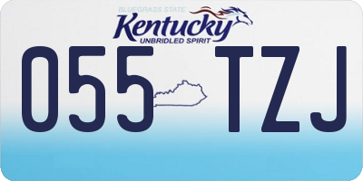 KY license plate 055TZJ