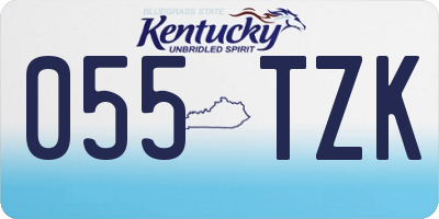 KY license plate 055TZK