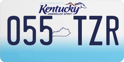 KY license plate 055TZR