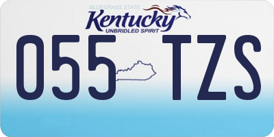 KY license plate 055TZS