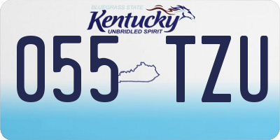 KY license plate 055TZU