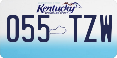 KY license plate 055TZW