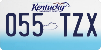 KY license plate 055TZX