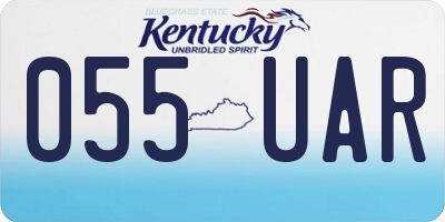 KY license plate 055UAR