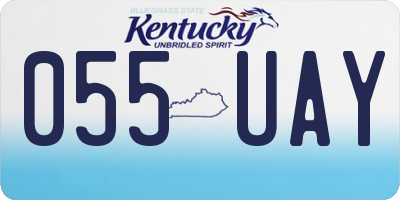 KY license plate 055UAY