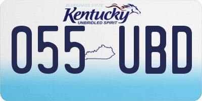 KY license plate 055UBD