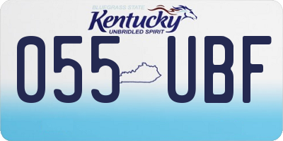 KY license plate 055UBF